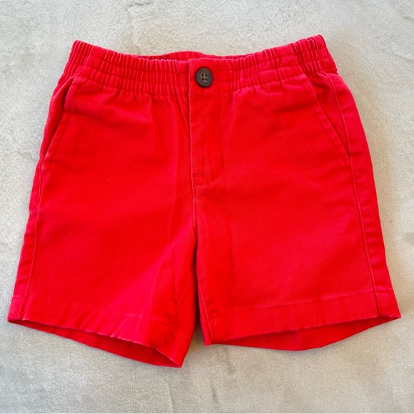 JANIE AND JACK Pull-on Button Front Cotton Shorts, Red, 2T‎ - Picture 2 of 8